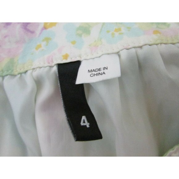 Divided HM Women's Mini Skirt Size 4 Lined Floral Buttons #731 - Picture 4 of 5